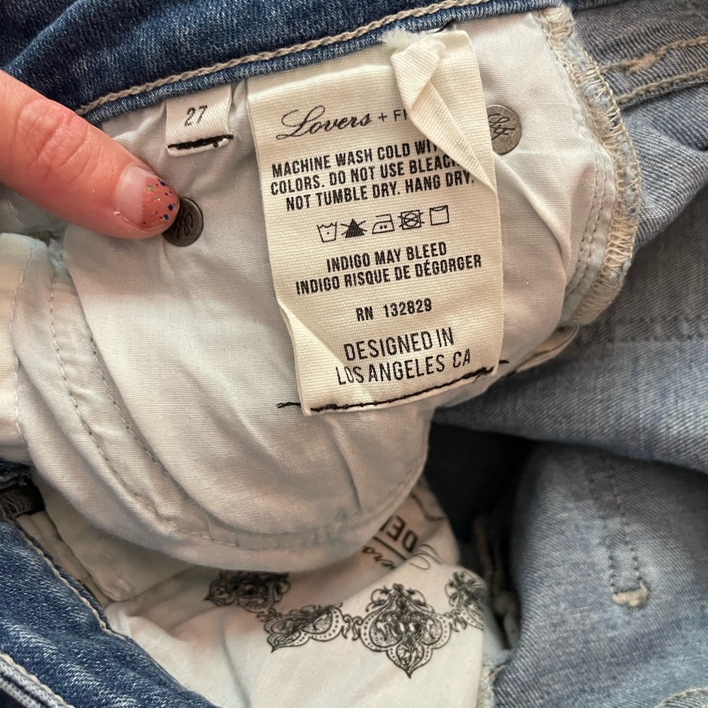 Lovers + Friends Mason Denim Jeans High Waist Skinny Medium Wash Revolve 27 - Picture 4 of 4